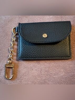 Anne Klein Black Card Case with Gold Key Chain